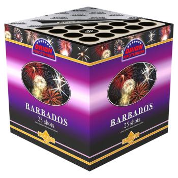 Barbados, 25 Schuss, NEM: 400g, Kaliber: 30mm, Brenndauer ca. 30 Sekunden